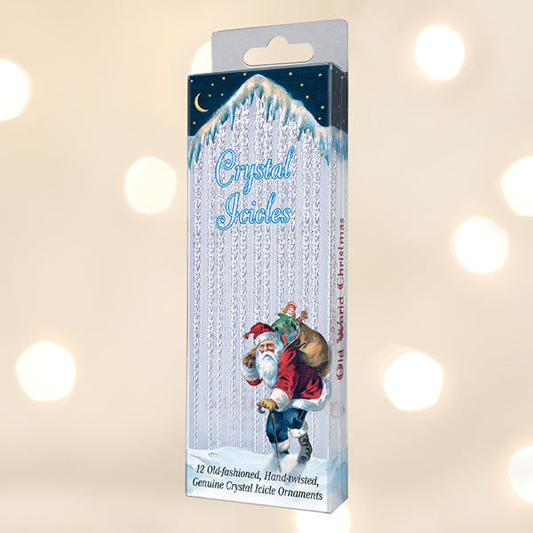 12 crystal icicle ornaments in Old World Christmas gift box