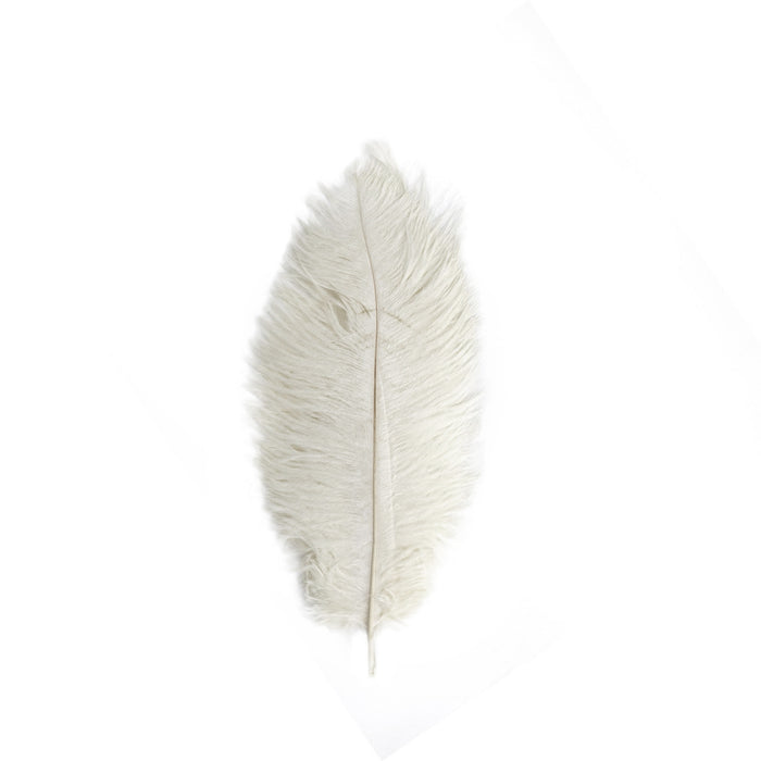 12 Pack | 13"-15" Natural Plume Real Ostrich Feathers Vase Centerpiece - Cream / Ivory