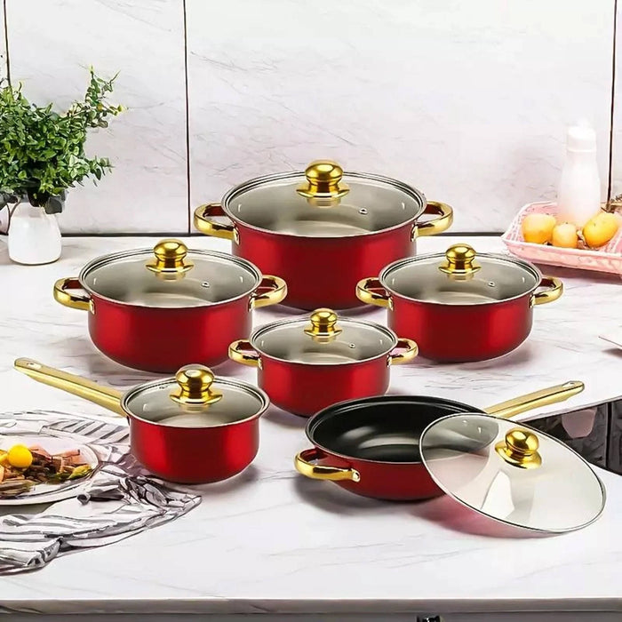 12 Piece Cookware Set Nonstick Pots and Pans