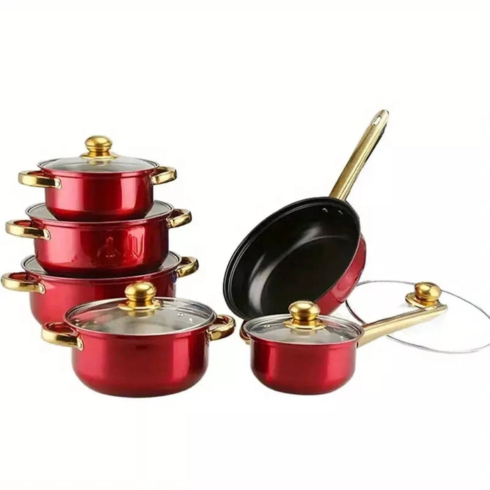 12 Piece Cookware Set Nonstick Pots and Pans