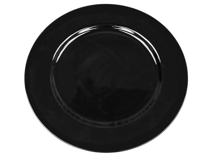 13" Acrylic Black Round Charger Server Plate Dinnerware - Set of 6
