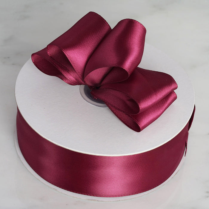 1.5" x 50 Yards Solid Satin Ribbon - Burgundy