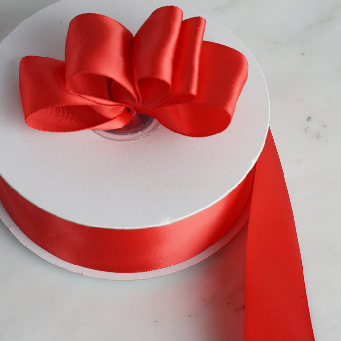1.5" x 50 Yards Solid Satin Ribbon - Red