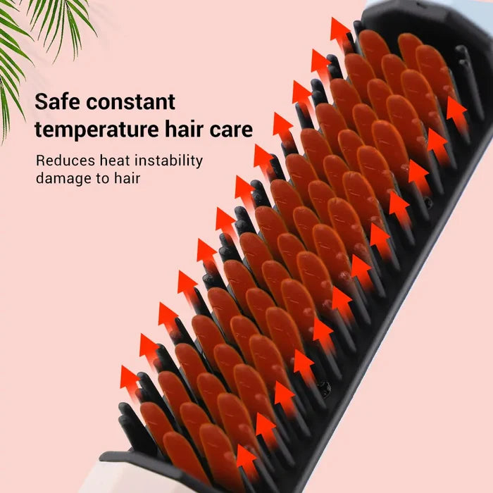 2 in 1 Wireless 30s Fast Heat Hair Curling Comb Anti-Scald Curler