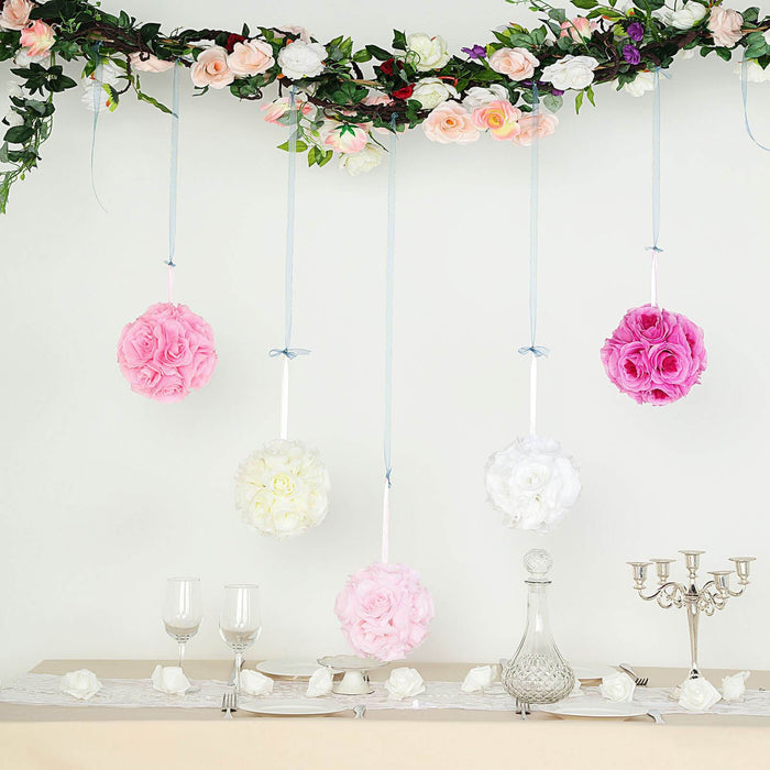 Flower Ball, Silk Rose Pomander Kissing Ball