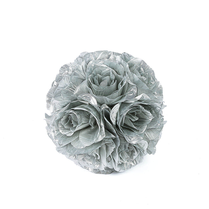 Flower Ball, Silk Rose Pomander Kissing Ball#whtbkgd