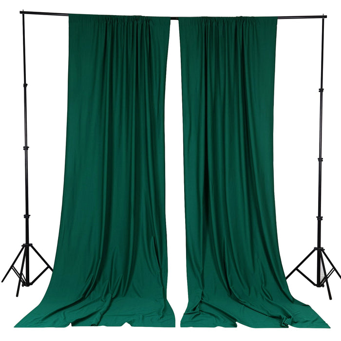 2 Pack | Fire Retardant Polyester Curtain Panel Backdrops With Rod Pockets - 10ftx10ft