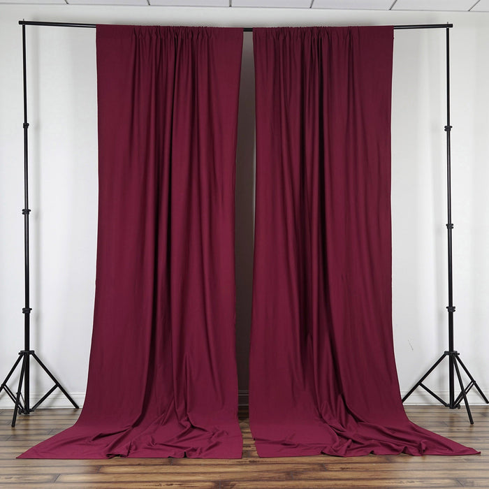 2 Pack | Fire Retardant Polyester Curtain Panel Backdrops With Rod Pockets - 10ftx10ft