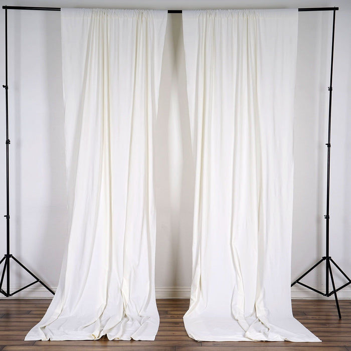 2 Pack | Fire Retardant Polyester Curtain Panel Backdrops With Rod Pockets - 10ftx10ft