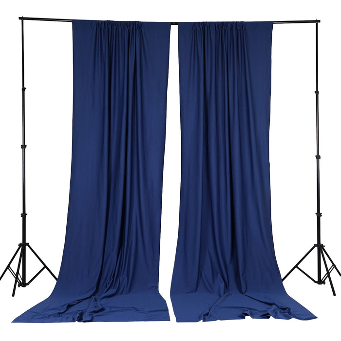 2 Pack | Fire Retardant Polyester Curtain Panel Backdrops With Rod Pockets - 10ftx10ft