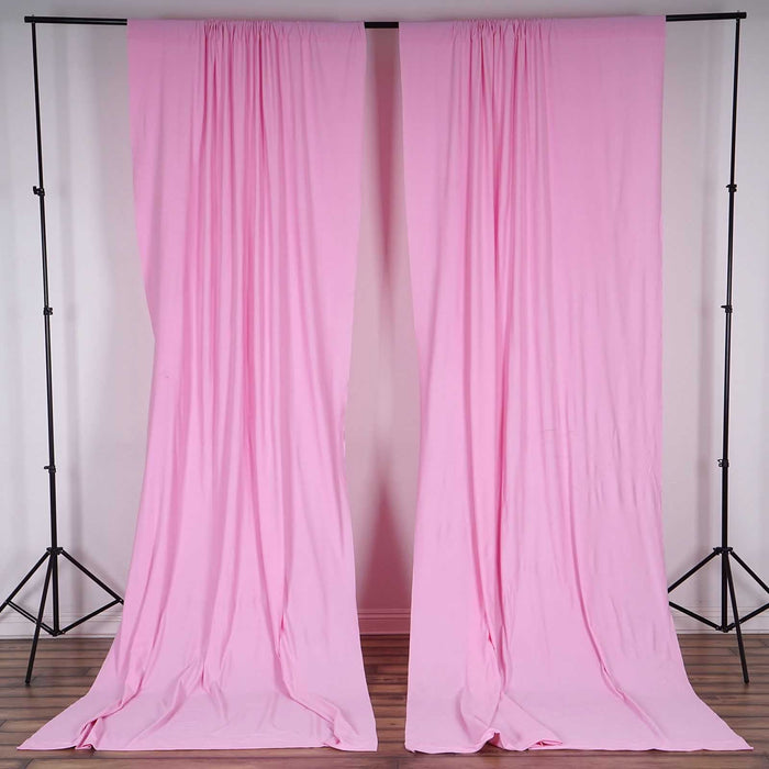 2 Pack | Fire Retardant Polyester Curtain Panel Backdrops With Rod Pockets - 10ftx10ft