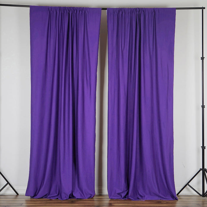 2 Pack | Fire Retardant Polyester Curtain Panel Backdrops With Rod Pockets - 10ftx10ft