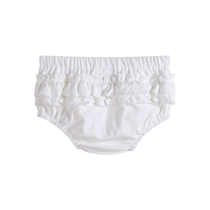 2 pc Set Light Blue and White Ruffle Knit Cotton Bloomers - Lil Cactus