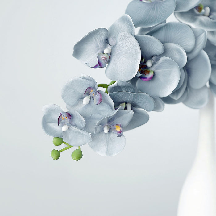 2 Stems - 40inch Charcoal Gray Artificial Long Stem Orchids - Silk Flowers Orchid Bouquet