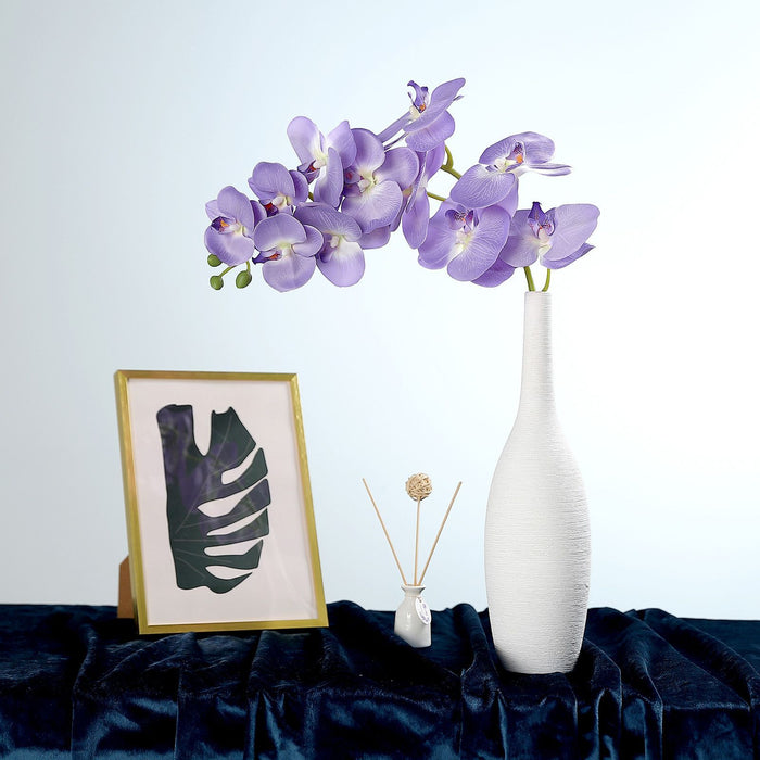2 Stems - 40inch Lavender Artificial Long Stem Orchids - Silk Flowers Orchid Bouquet