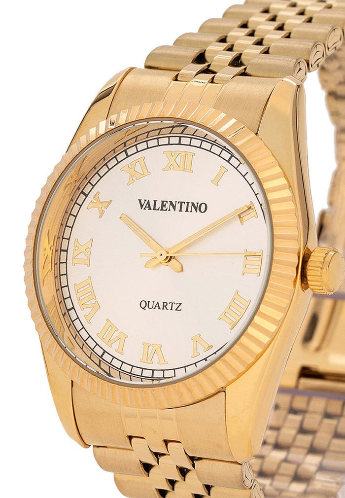 Valentino 20122402-GOLD - SILVER DIAL Stainless Steel Strap Analog Watch for Men-Watch Portal Philippines