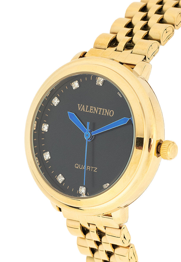 Valentino 20122428-BLACK DIAL Stainless Steel Strap Analog Watch for Women-Watch Portal Philippines