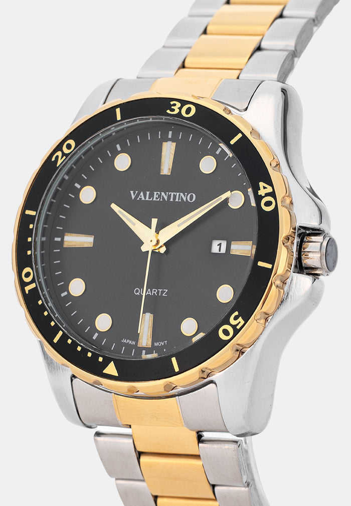 Valentino 20122571-TWO TONE-BLUE DIAL Analog Stainless Band Watch for Men-Watch Portal Philippines