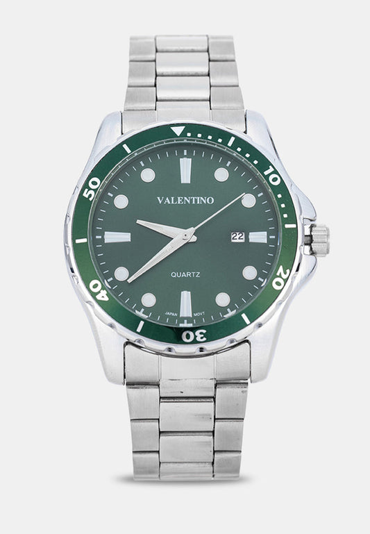 Valentino 20122572-GREEN DIAL Analog Stainless Band Watch for Men-Watch Portal Philippines