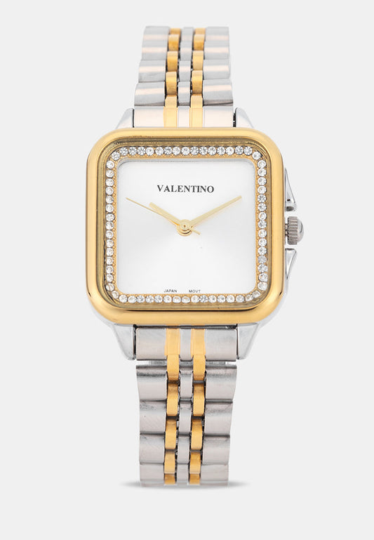 Valentino 20122573-TWO TONE-SILVER DIAL Analog Stainless Band Watch for Women-Watch Portal Philippines