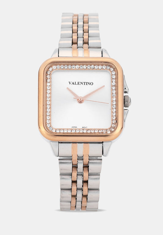 Valentino 20122574-TWO TONE-SILVER DIAL Analog Stainless Band Watch for Women-Watch Portal Philippines
