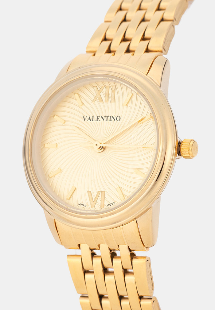 Valentino 20122576-GOLD-GOLD DIAL Analog Stainless Band Watch for Women-Watch Portal Philippines
