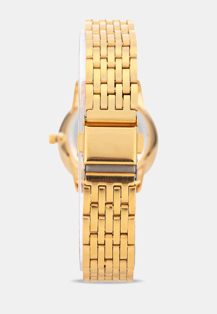 Valentino 20122576-GOLD-WHITE DIAL Analog Stainless Band Watch for Women-Watch Portal Philippines