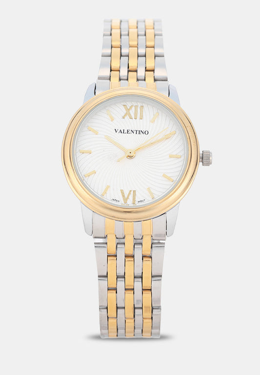 Valentino 20122576-TWO TONE-WHITE DIAL Analog Stainless Band Watch for Women-Watch Portal Philippines