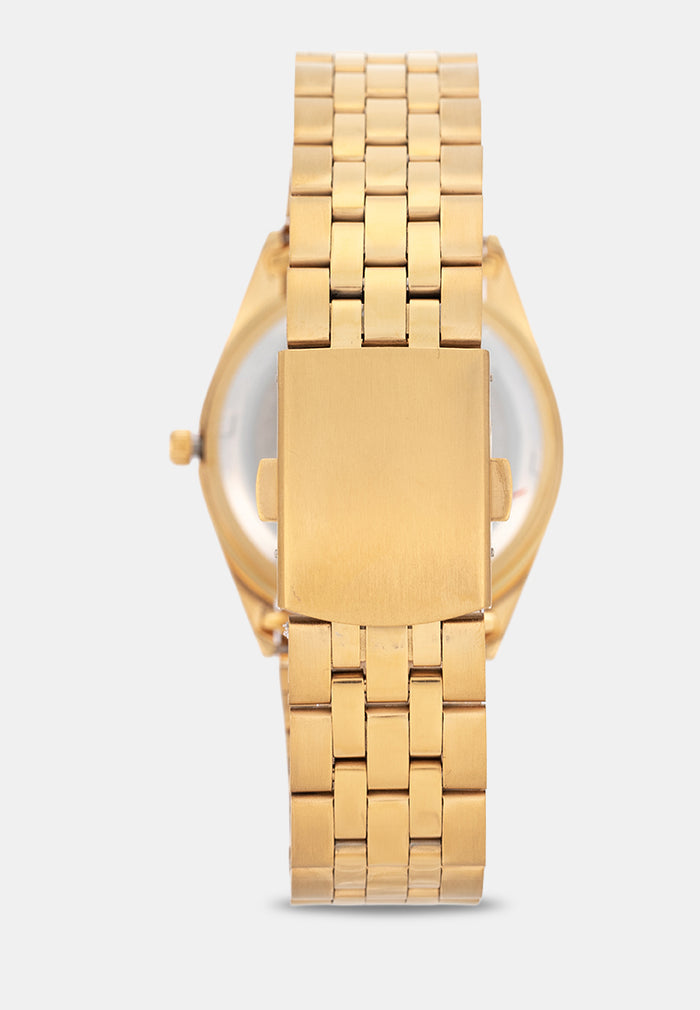 Valentino 20122579-GOLD-BLACK DIAL Analog Stainless Band Watch for Men-Watch Portal Philippines