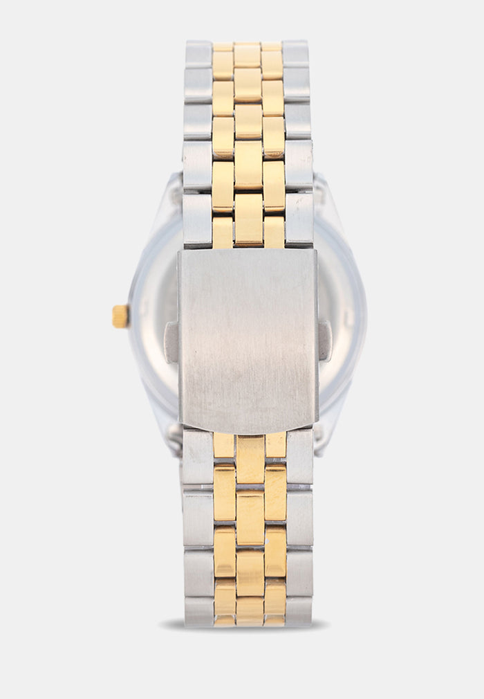 Valentino 20122579-TWO TONE-GOLD DIAL Analog Stainless Band Watch for Men-Watch Portal Philippines