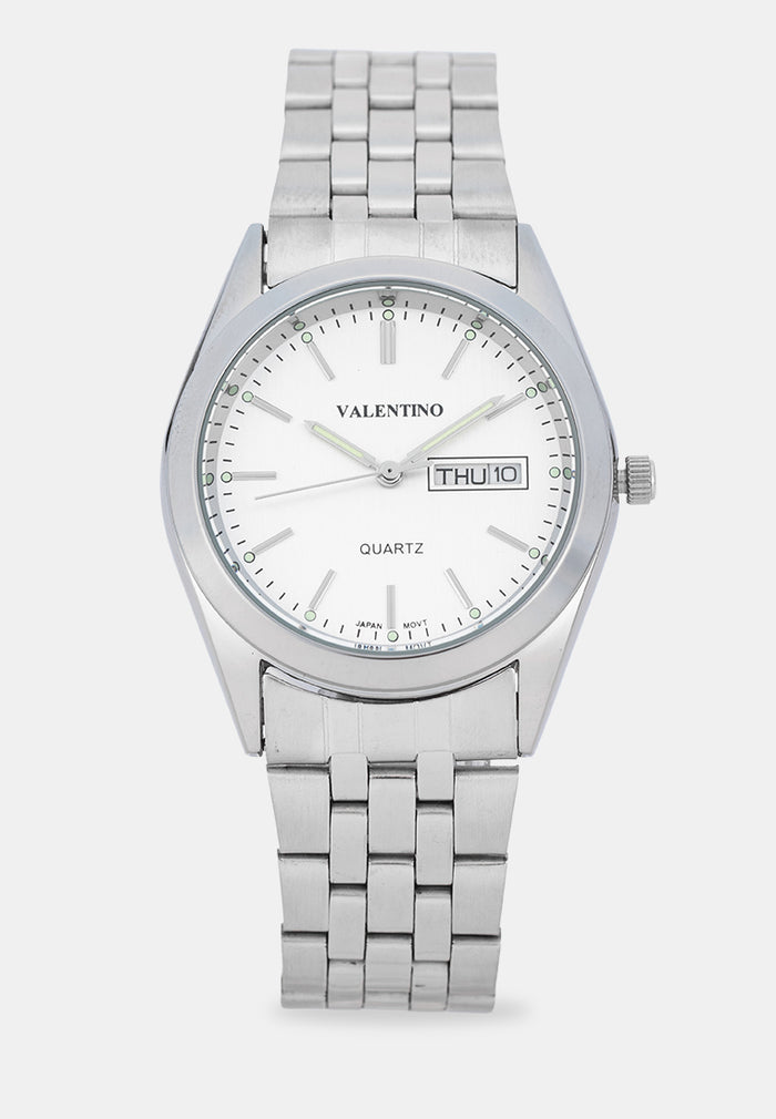 Valentino 20122580-WHITE DIAL Analog Stainless Band Watch for Men-Watch Portal Philippines