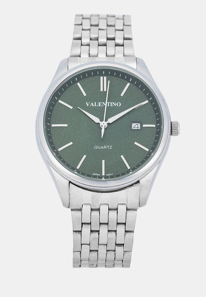 Valentino 20122586-GREEN DIAL Analog Stainless Band Watch for Men-Watch Portal Philippines