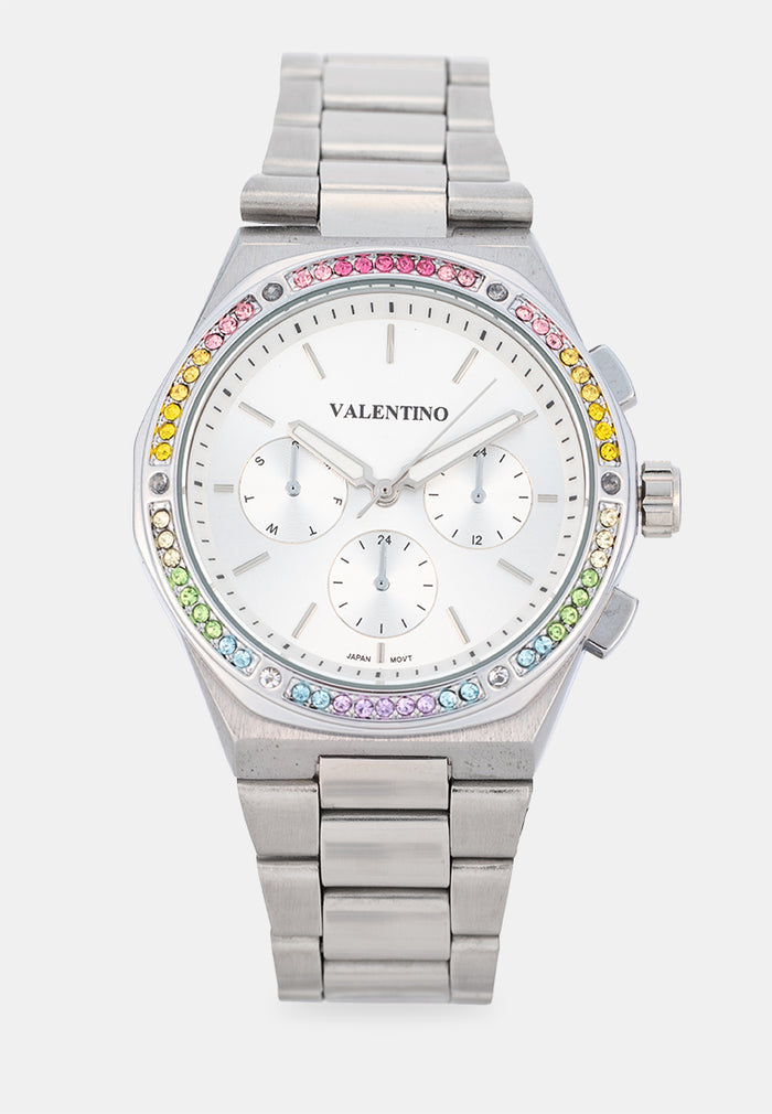 Valentino 20122589-SILVER DIAL Analog Stainless Band Watch for Women-Watch Portal Philippines