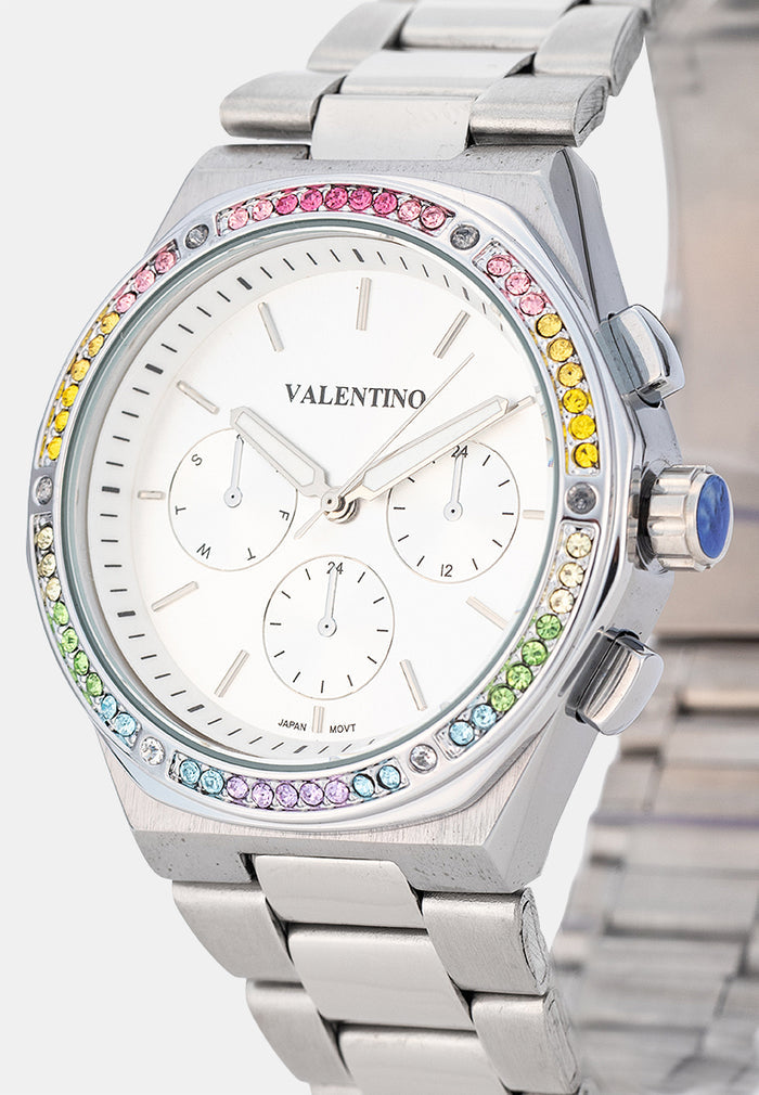 Valentino 20122589-SILVER DIAL Analog Stainless Band Watch for Women-Watch Portal Philippines