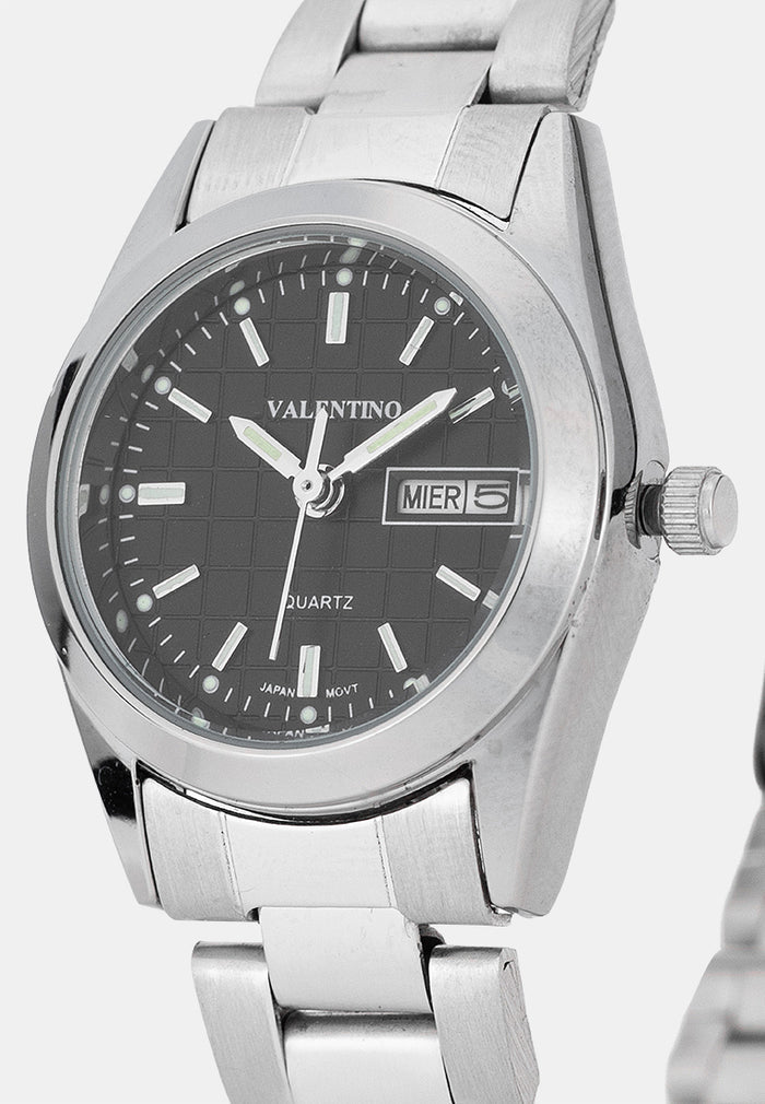 Valentino 20122593-BLACK DIAL Analog Stainless Band Watch for Women-Watch Portal Philippines