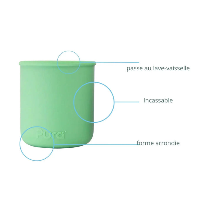 3 gobelets d’apprentissage en silicone Pura