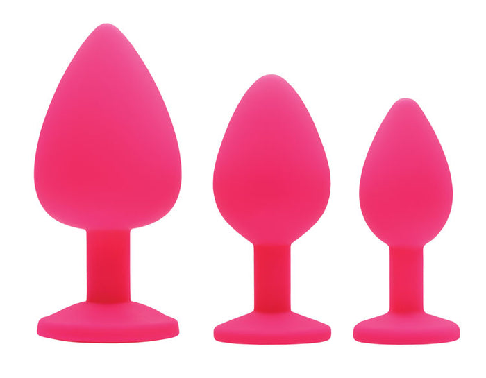 3pc Silicone Gemed Anal Plugs Image 3
