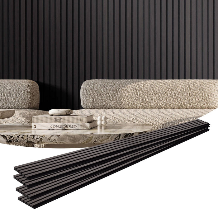 4 Pcs Acoustic Wood Wall Slat Panels 7.9"x94.5" Sound Absorbing