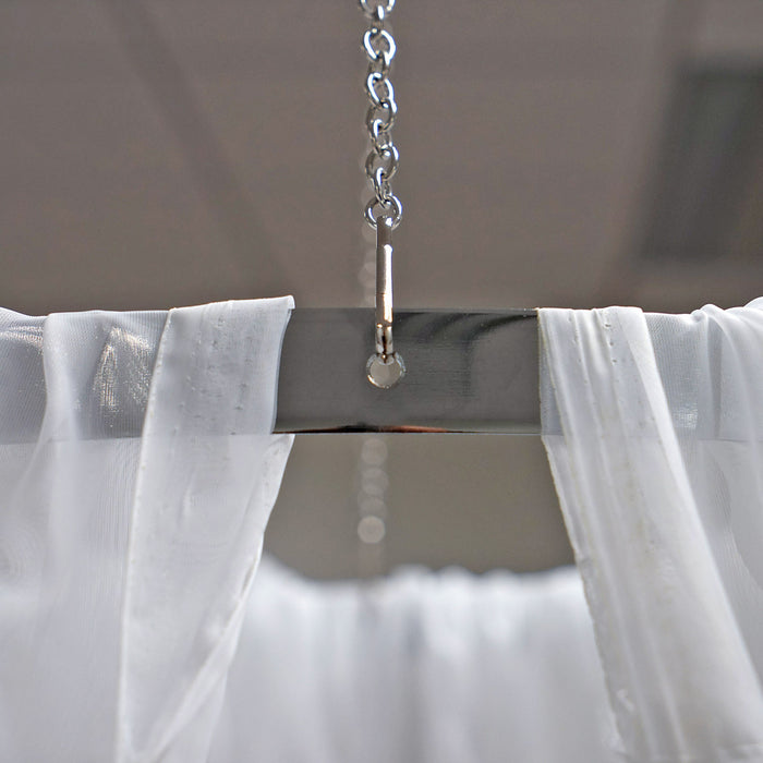 40FT Premium White Fire Retardant Sheer Voil Curtain Ceiling Panel Backdrop