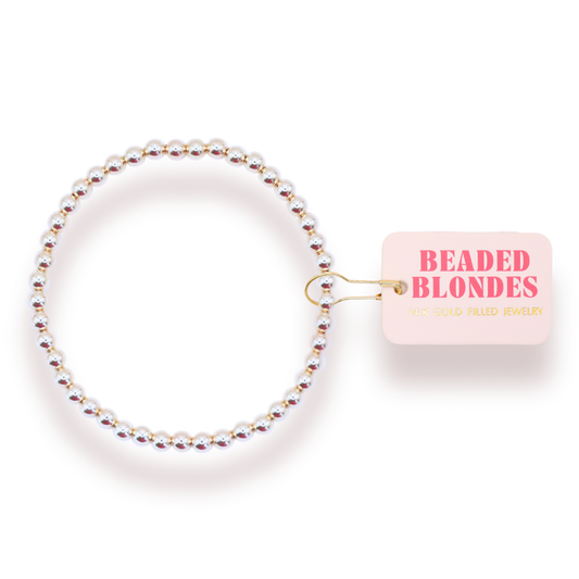 4MM Silver Beaded Bracelet