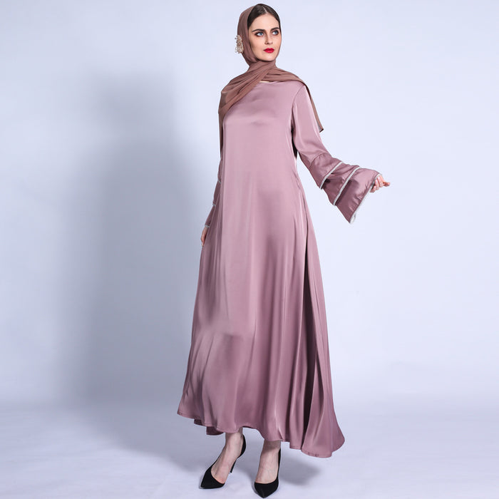 A Line Muslim Photography Dresses 2021 Long Sleeve Beaded Maxi Dress