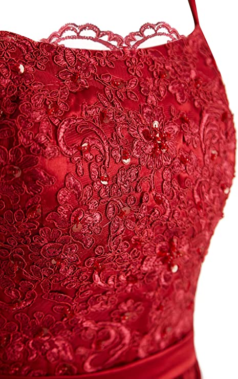 A-line Prom Dress 2023 Spaghetti Straps Lace Tie Back Satin with Pleats