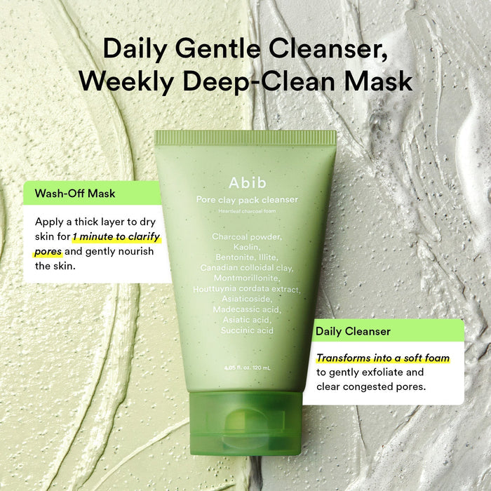 ABIB Pore Clay Pack Cleanser Heartleaf Charcoal Foam – 120ml creative image