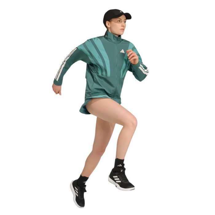 adidas Women's Adizero Archive Running Jacket in Preloved Teal AW25