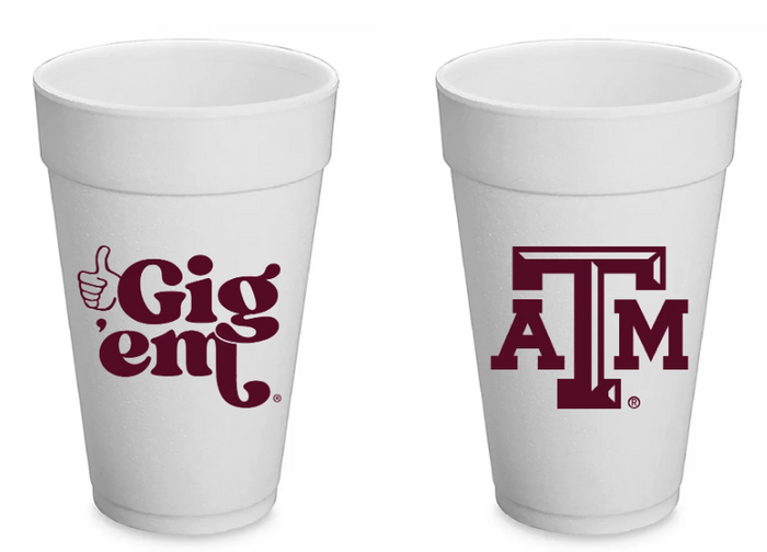 A&M Styrofoam Cups Set of 8 (20oz)