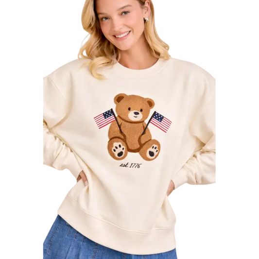 Americana Teddy Bear Sweatshirt