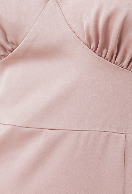 Angel Sleeve Satin Maxi Dress
