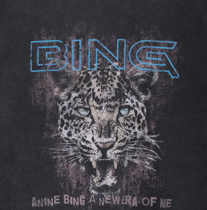 Anine Bing Cade Tee Leo Muse - Washed Black