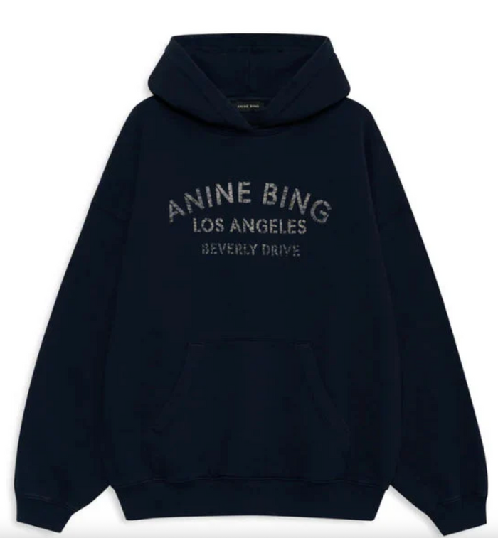 Anine Bing Harvey Sweatshirt Melrose Stencil - Navy