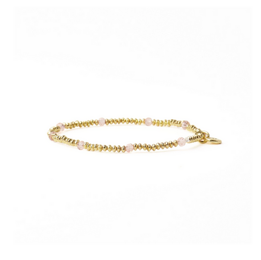Ashley Crystal Stretch Bracelet Blush/Gold